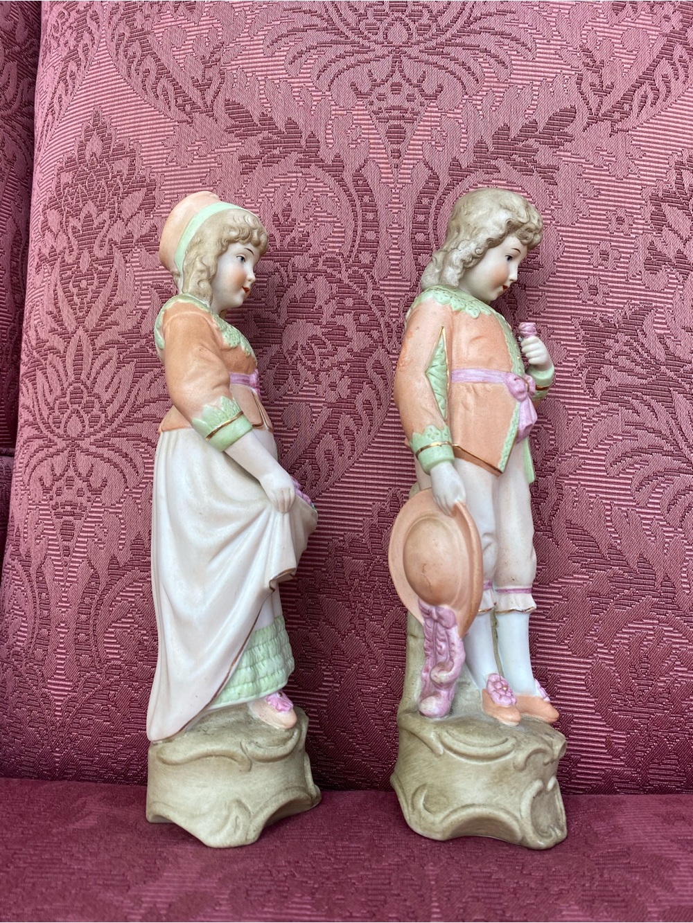 Antique 19th century German hand-painted bisque porcelain figurines numbered - Picture 3 of 6